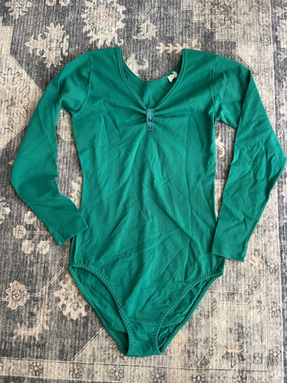 Vintage 70s 80s Danskin Green Leotard Bodysuit M